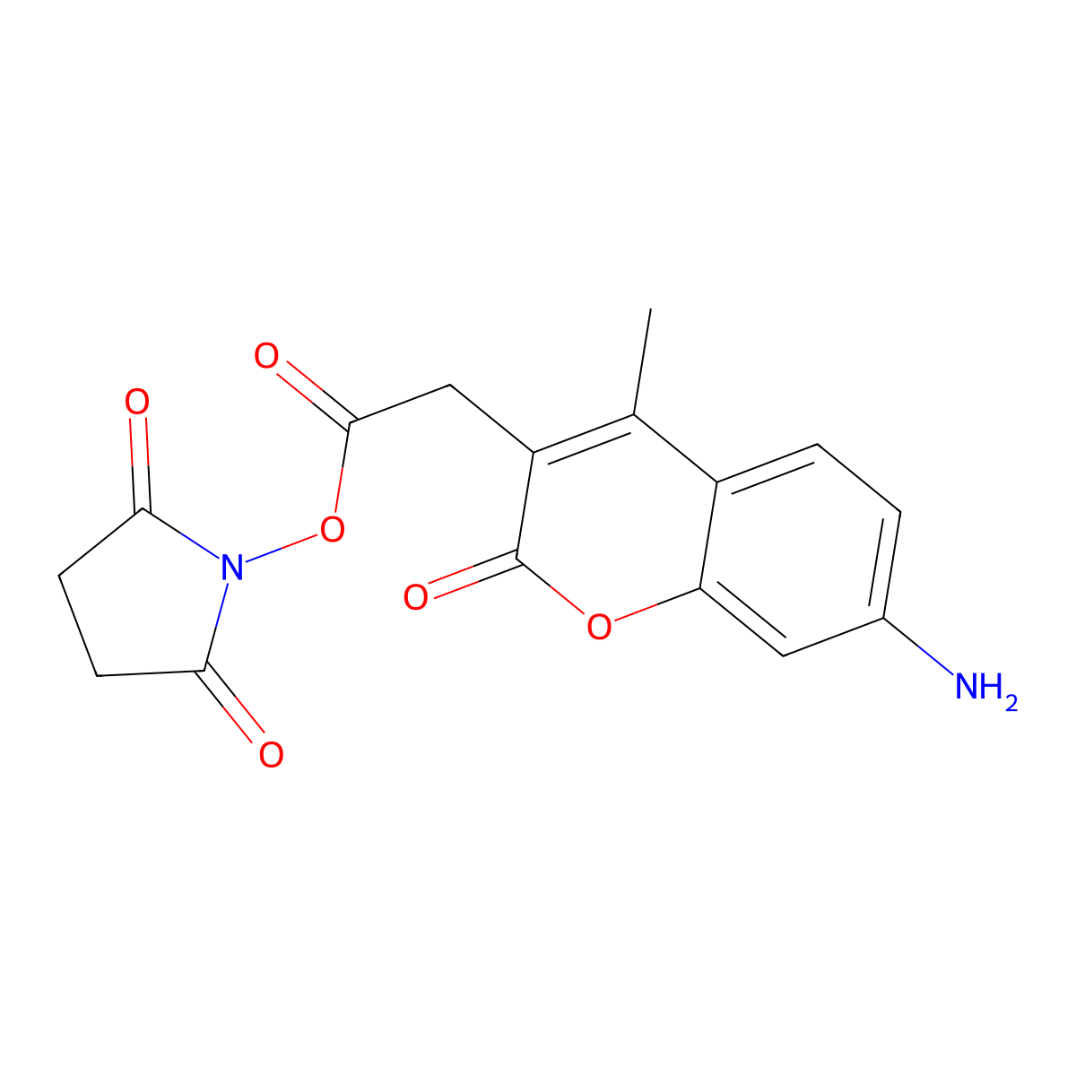 7-Amino-4-methyl-3-coumarinacetic acid N-succinimidyl ester molecular structure, CAS 113721-87-2