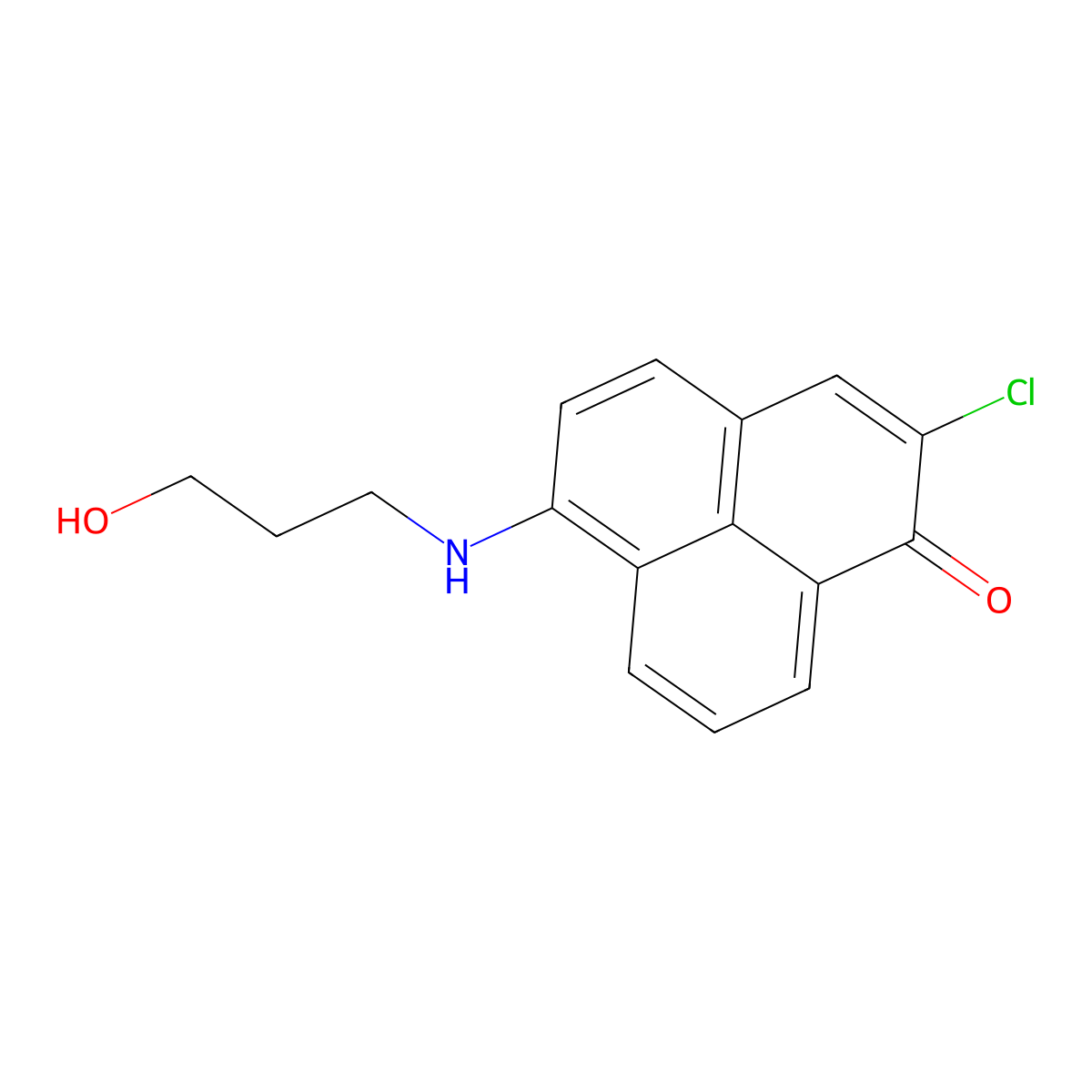 2-Chloro-6-(3-hydroxypropylamino)-1-phenalenone molecular structure, CAS 113722-81-9