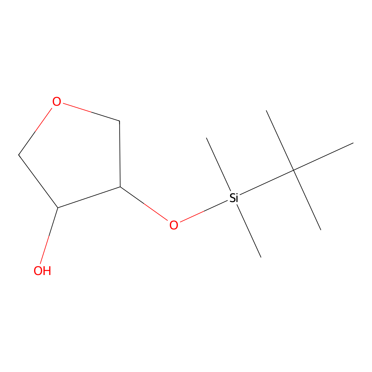 Rel-(3S,4R)-4-((tert-butyldimethylsilyl)oxy)tetrahydrofuran-3-ol molecular structure, CAS 1137225-65-0