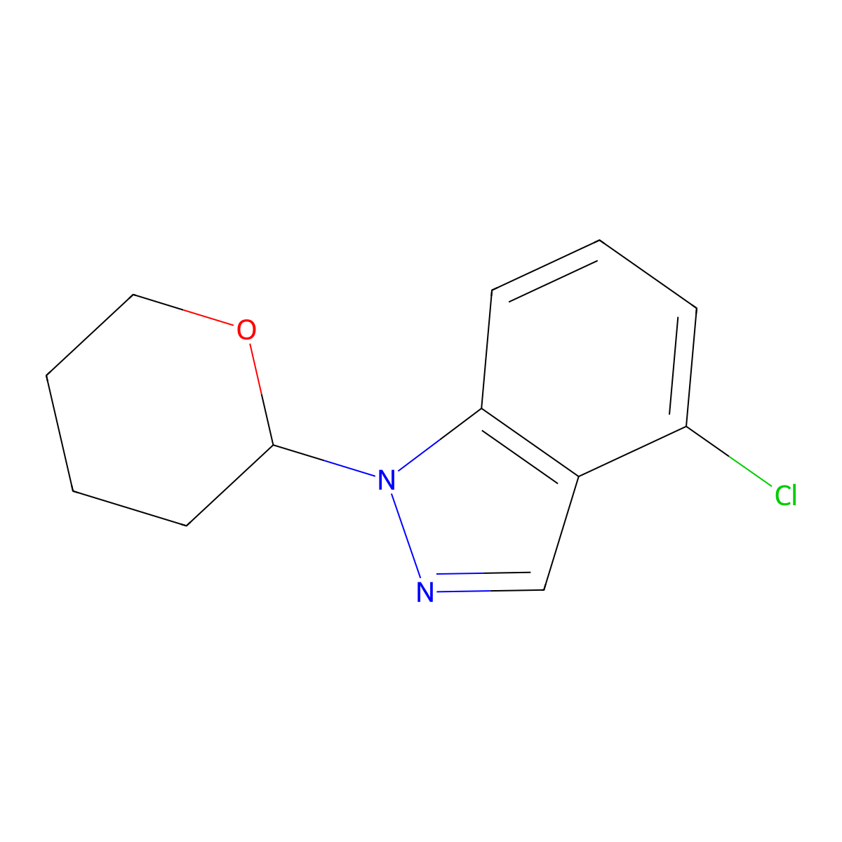 4-Chloro-1-(tetrahydro-2H-pyran-2-yl)-1H-indazole molecular structure, CAS 1137278-45-5