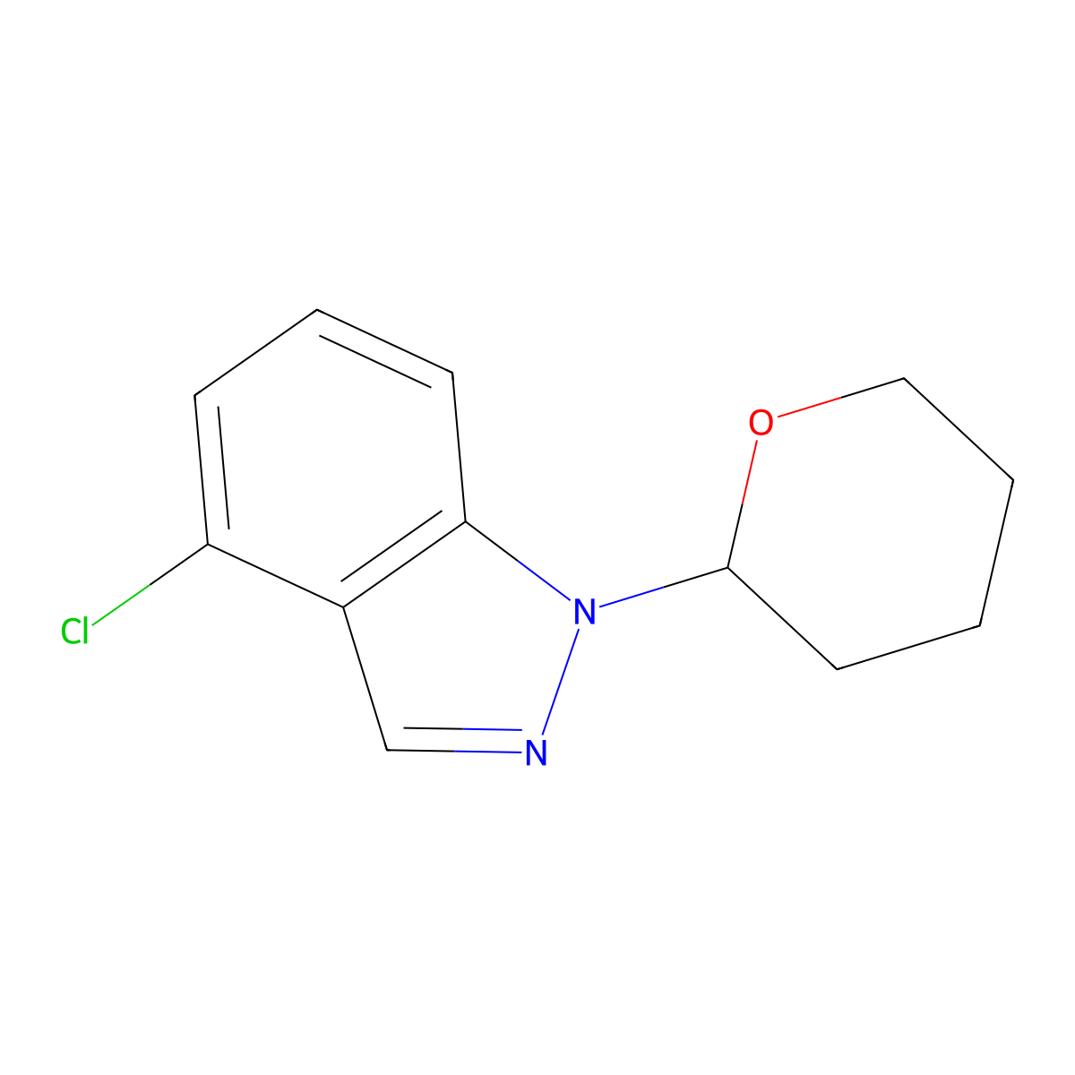 4-Chloro-1-(tetrahydro-2H-pyran-2-yl)-1H-indazole molecular structure, CAS 1137278-45-5
