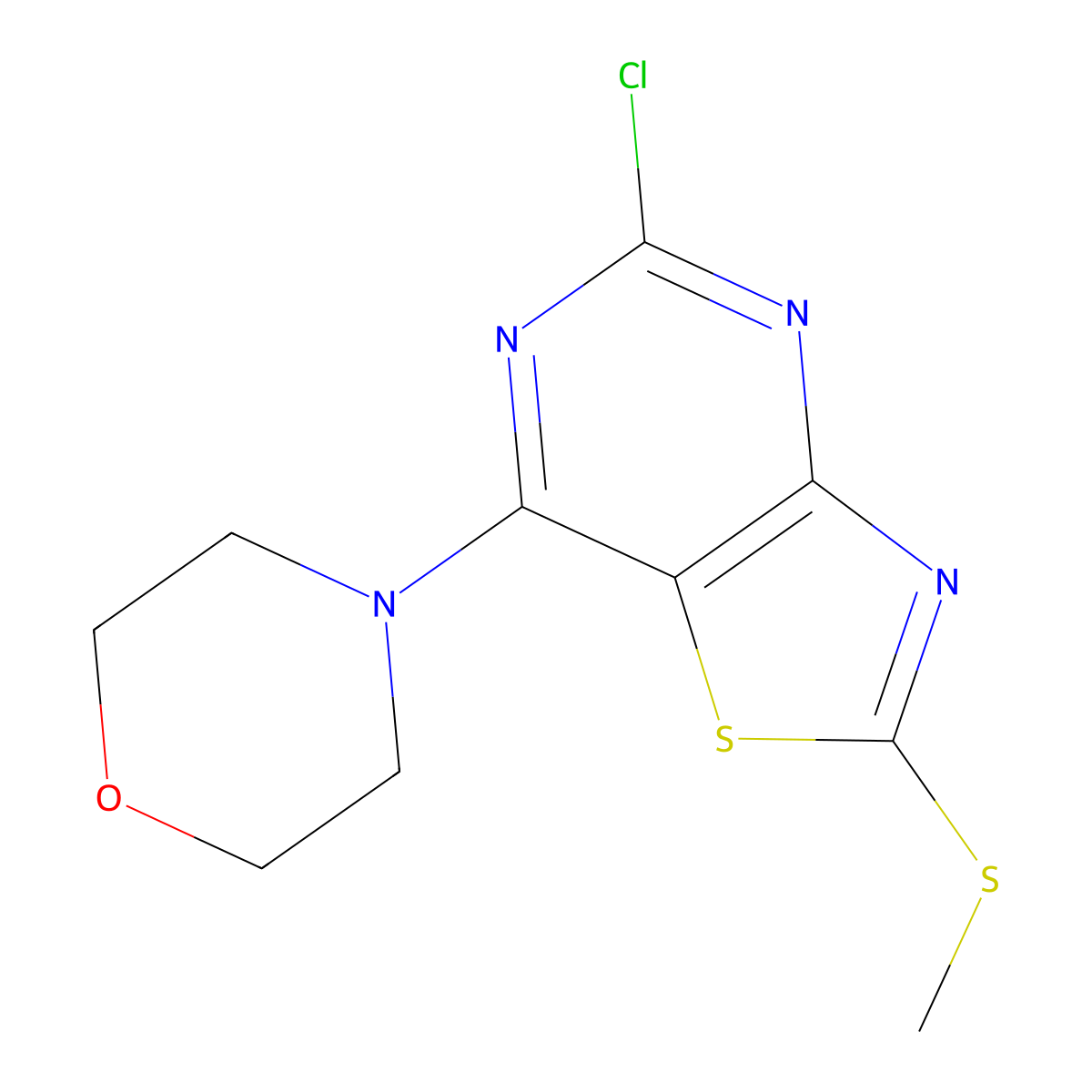 4-(5-Chloro-2-(methylthio)thiazolo[4,5-d]pyrimidin-7-yl)morpholine molecular structure, CAS 1137279-00-5