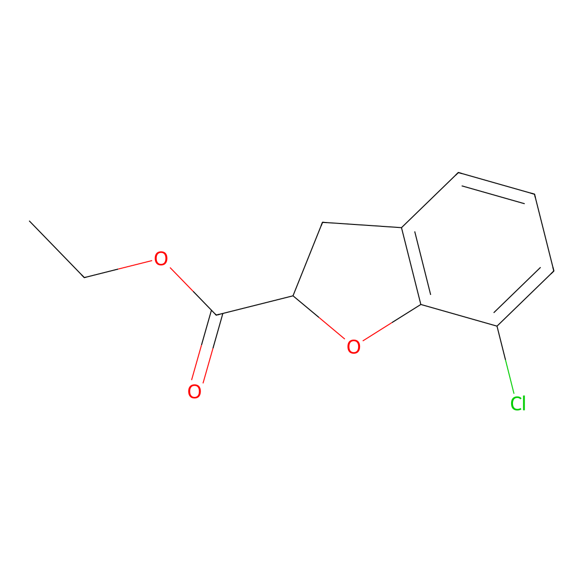 Ethyl 7-chloro-2,3-dihydrobenzofuran-2-carboxylate molecular structure, CAS 113730-55-5