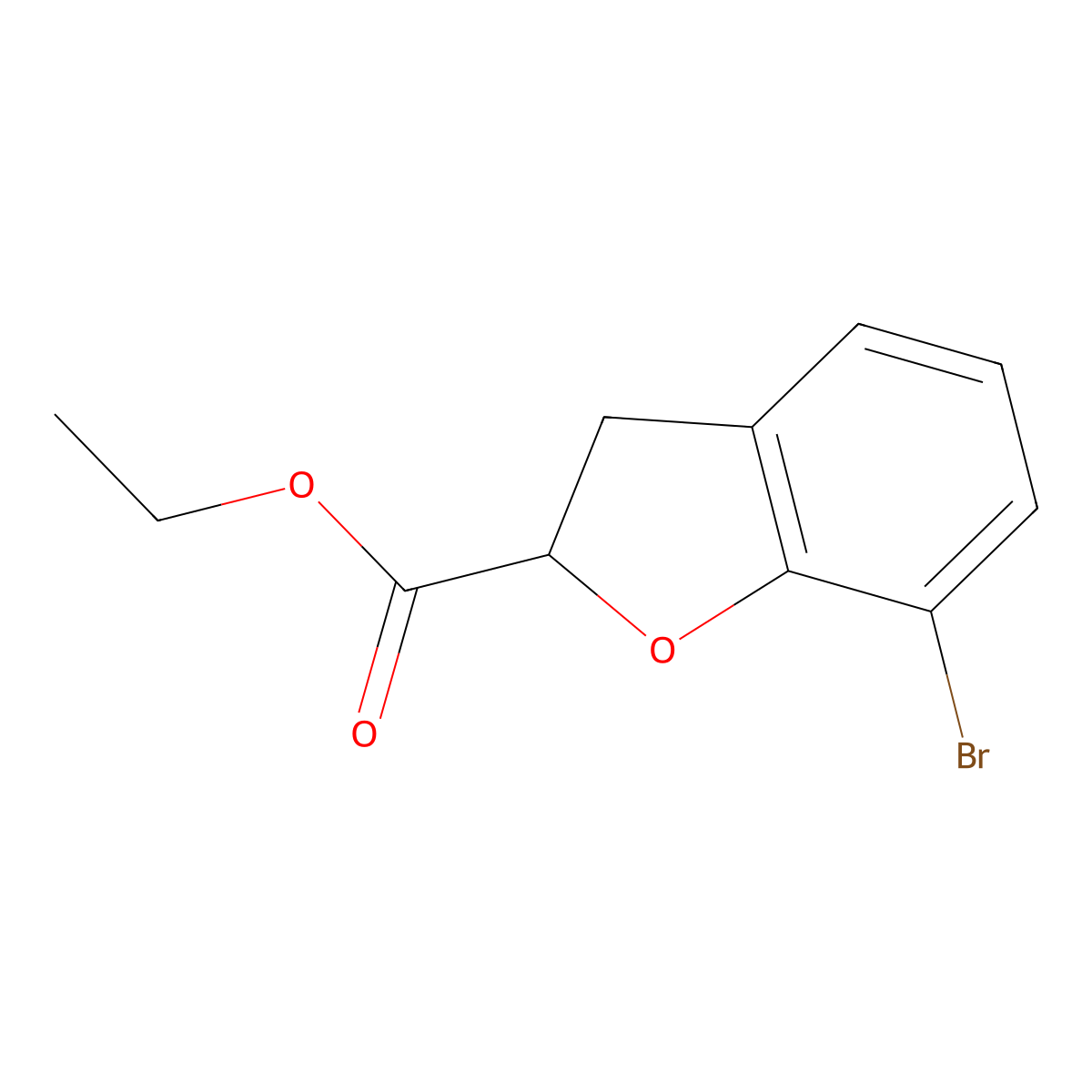 Ethyl 7-bromo-2,3-dihydrobenzofuran-2-carboxylate molecular structure, CAS 113730-57-7