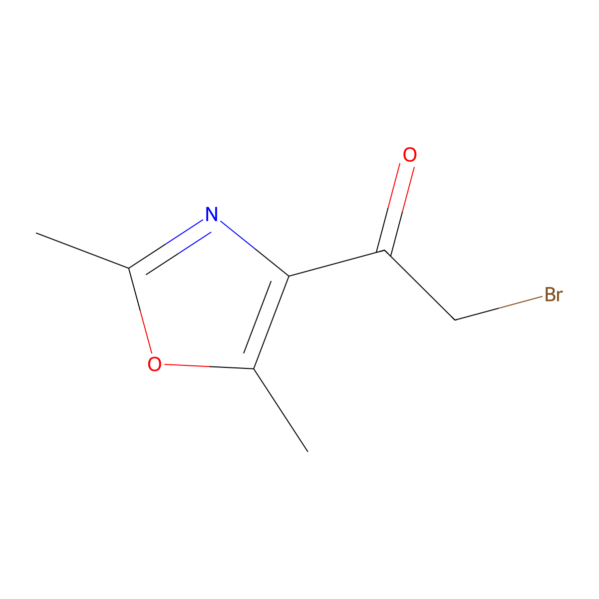 2-Bromo-1-(2,5-dimethyloxazol-4-yl)ethanone molecular structure, CAS 113732-62-0