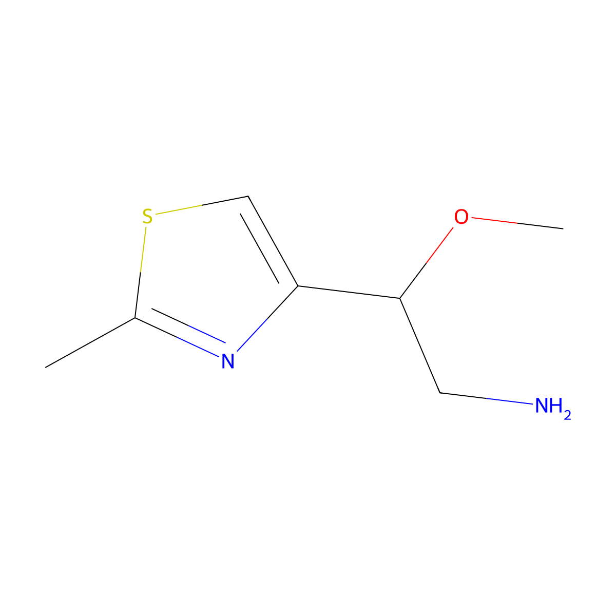 2-Methoxy-2-(2-methyl-1,3-thiazol-4-YL)ethan-1-amine molecular structure, CAS 113732-89-1