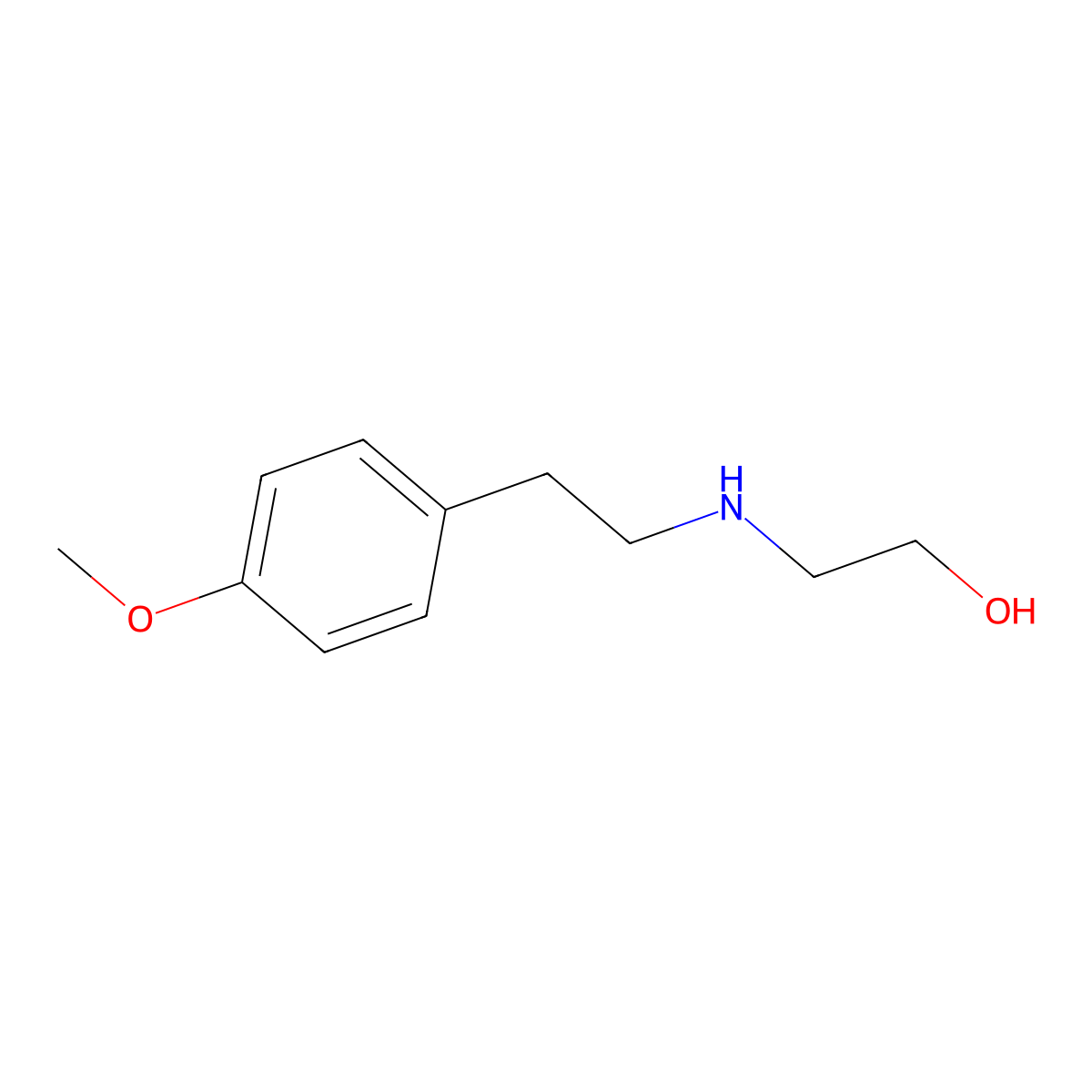 N-(2-hydroxyethyl)-2-(4-methoxyphenyl)ethanamine molecular structure, CAS 113733-05-4