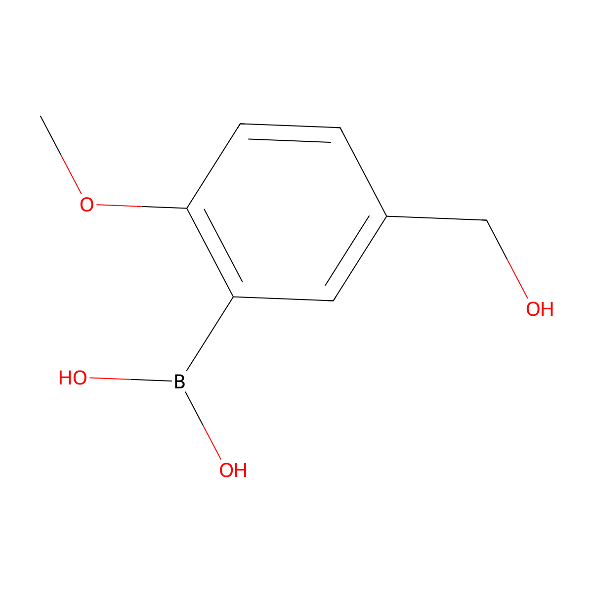 [5-(Hydroxymethyl)-2-methoxyphenyl]boronic acid molecular structure, CAS 1137339-94-6