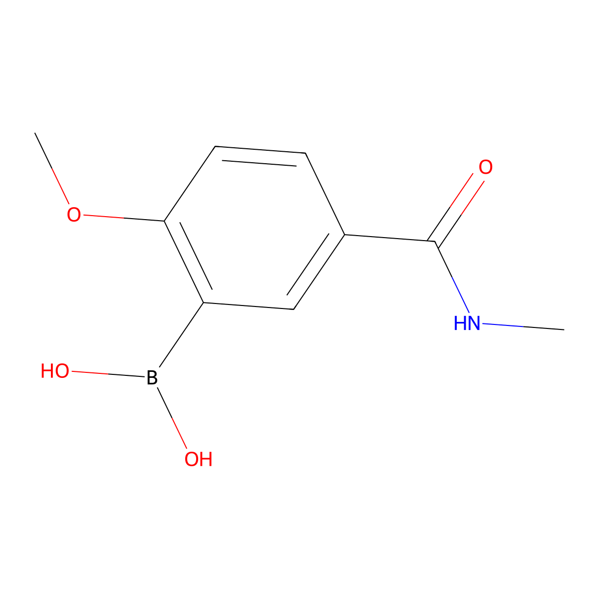2-Methoxy-5-(methylaminocarbonyl)phenylboronic acid molecular structure, CAS 1137339-95-7