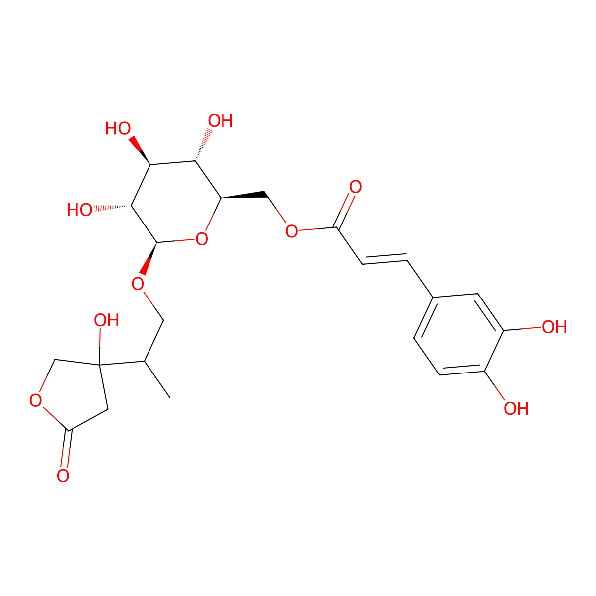 [(2R,3S,4S,5R,6R)-3,4,5-trihydroxy-6-[2-(3-hydroxy-5-oxooxolan-3-yl)propoxy]oxan-2-yl]methyl (E)-3-(3,4-dihydroxyphenyl)prop-2-enoate molecular structure, CAS 1137341-95-7