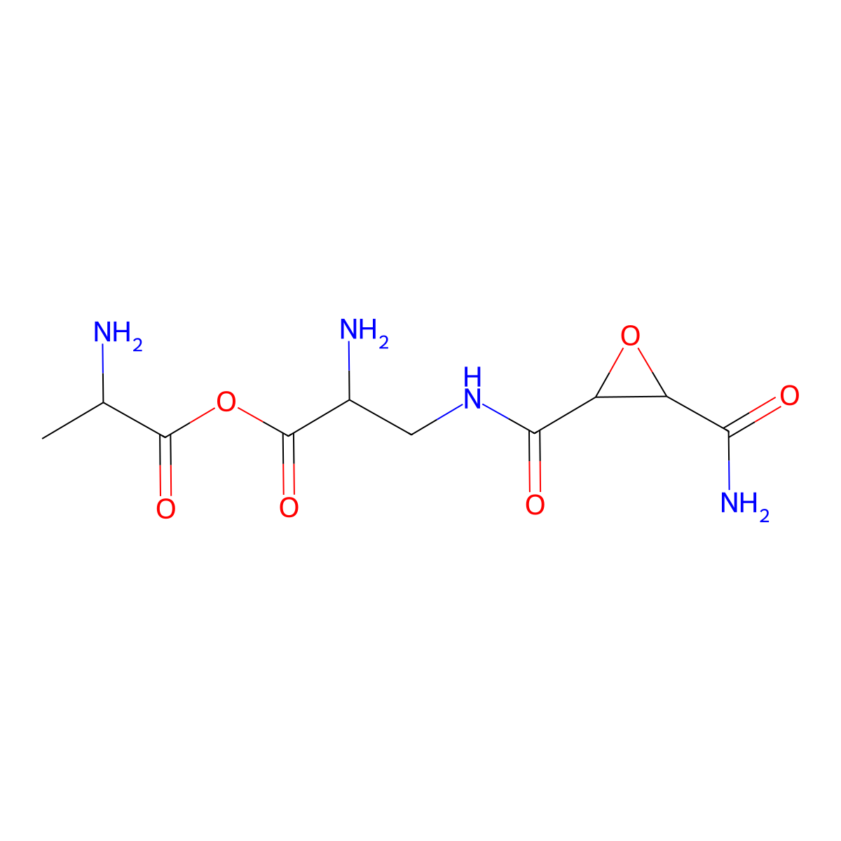 N-L-alanyl-3-(((3-(aminocarbonyl)oxiranyl)carbonyl)amino)-L-alanine molecular structure, CAS 113737-67-0