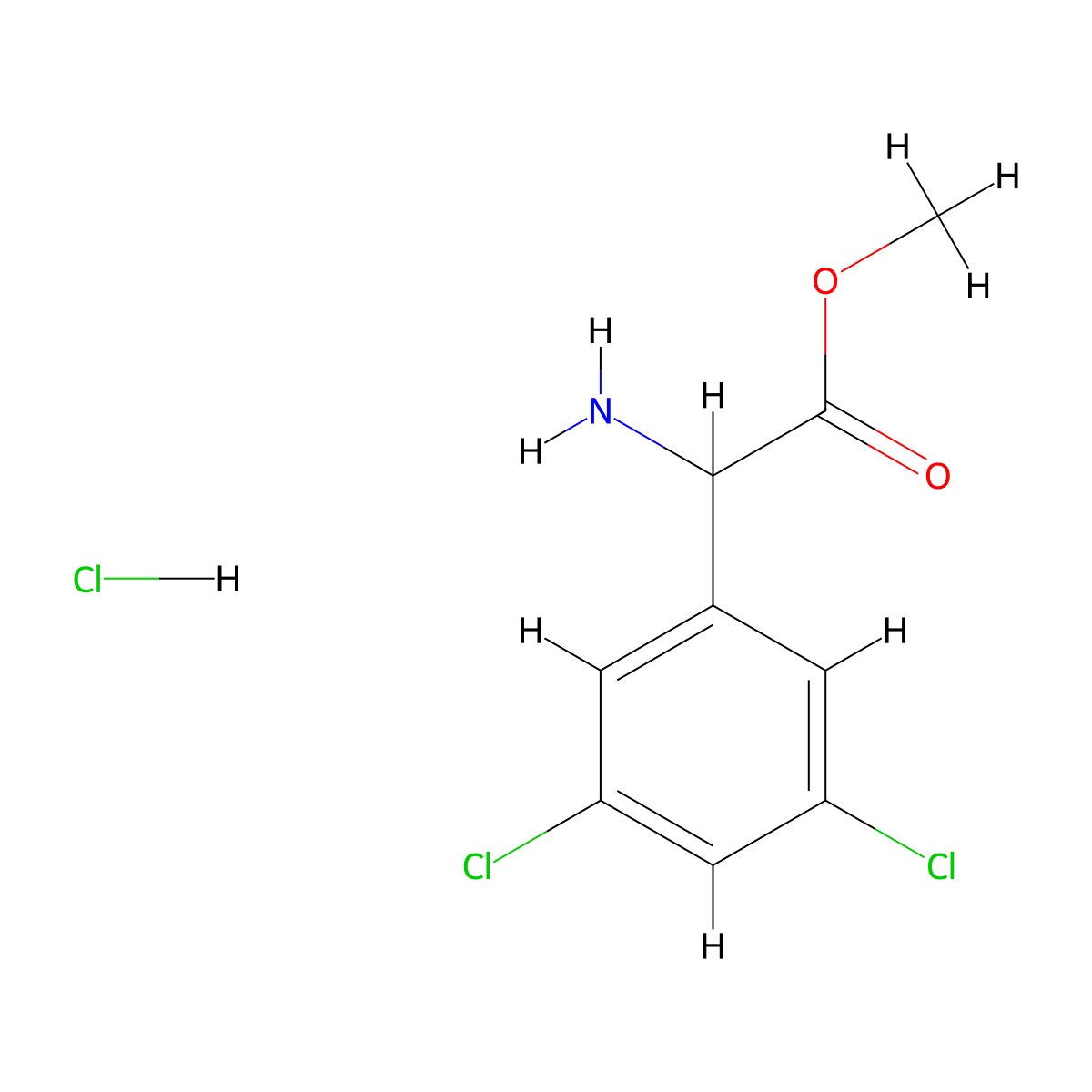 Methyl 2-Amino-2-(3,5-dichlorophenyl)acetate Hydrochloride molecular structure, CAS 1137447-08-5