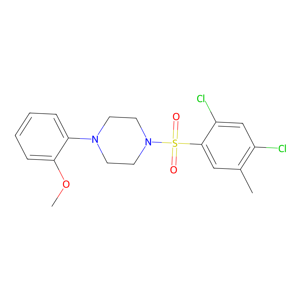 1-(2,4-Dichloro-5-methylbenzenesulfonyl)-4-(2-methoxyphenyl)piperazine molecular structure, CAS 1137447-84-7