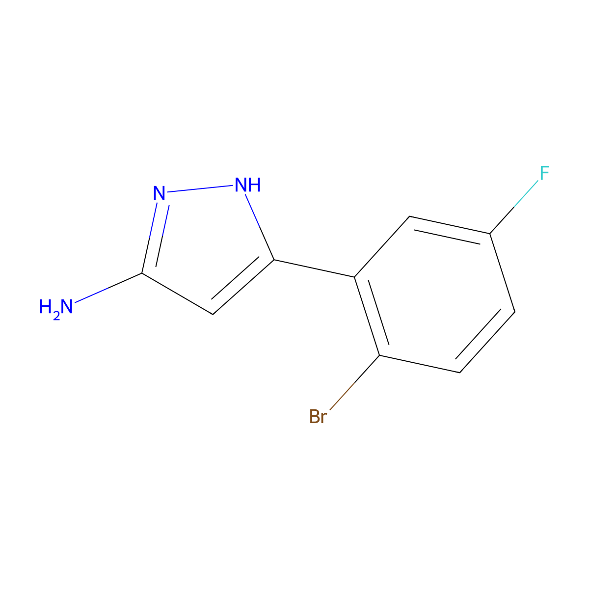 3-Amino-5-(2-bromo-5-fluorophenyl)pyrazole molecular structure, CAS 1137456-13-3