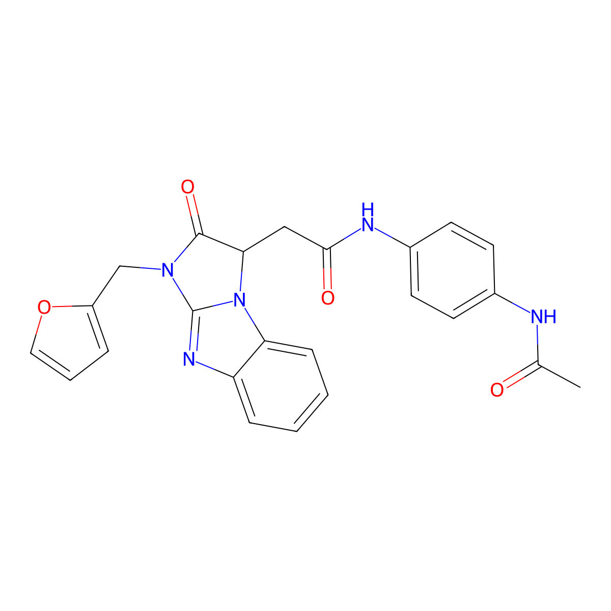 N-[4-(acetylamino)phenyl]-2-[1-(furan-2-ylmethyl)-2-oxo-2,3-dihydro-1H-imidazo[1,2-a]benzimidazol-3-yl]acetamide molecular structure, CAS 1137471-76-1