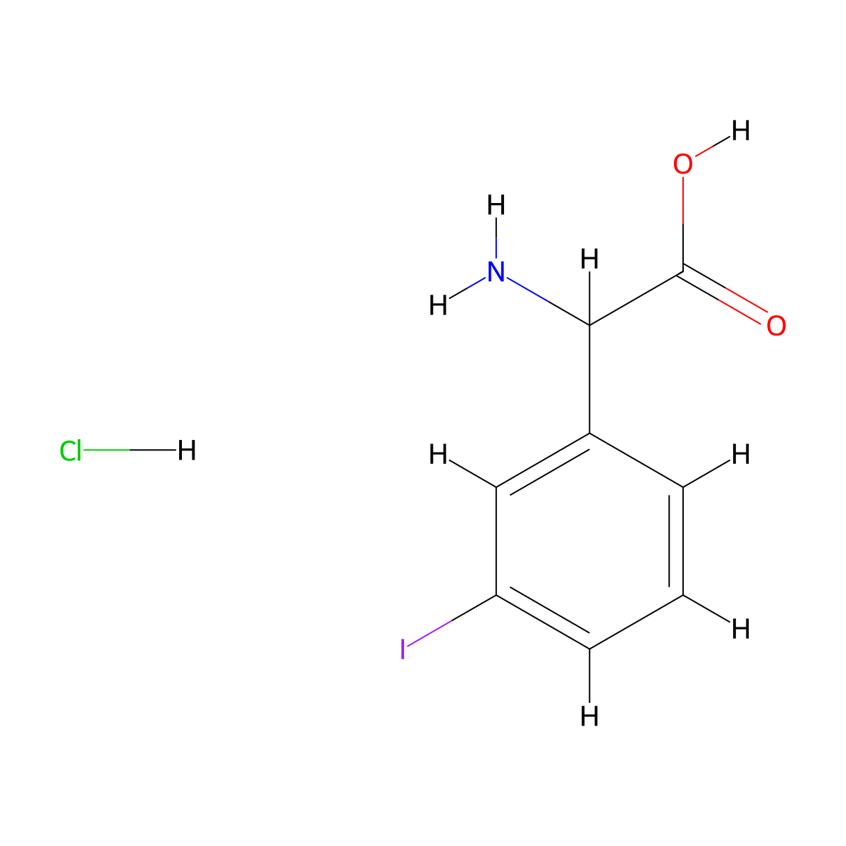 2-Amino-2-(3-iodophenyl)acetic acid hydrochloride molecular structure, CAS 1137473-24-5