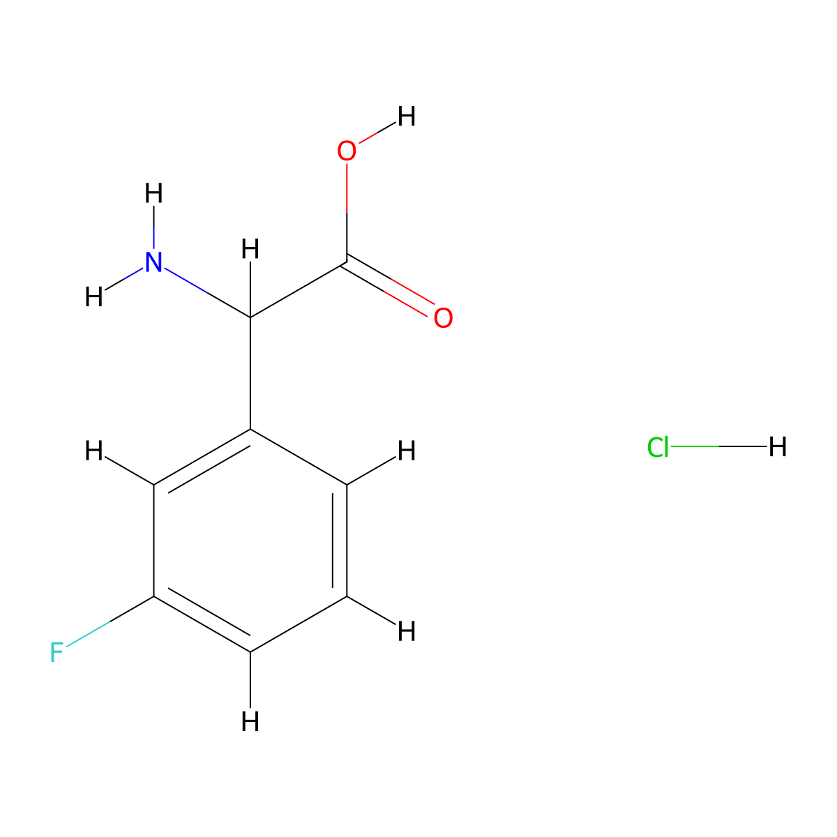 2-Amino-2-(3-fluorophenyl)acetic Acid Hydrochloride molecular structure, CAS 1137474-81-7