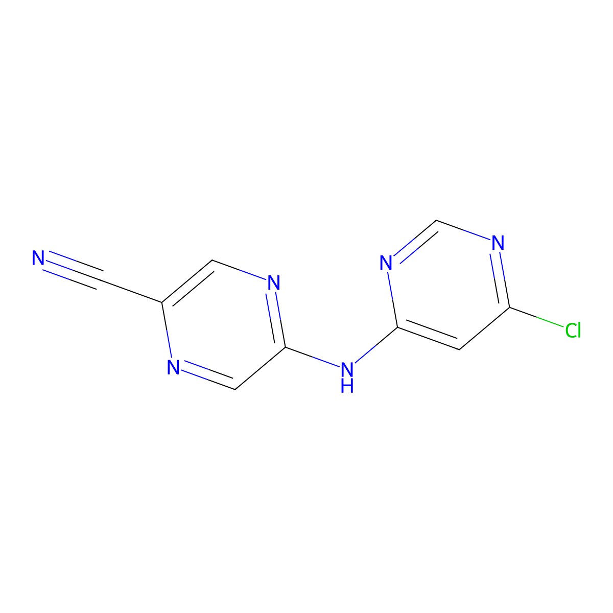 5-((6-Chloropyrimidin-4-yl)amino)pyrazine-2-carbonitrile molecular structure, CAS 1137475-05-8