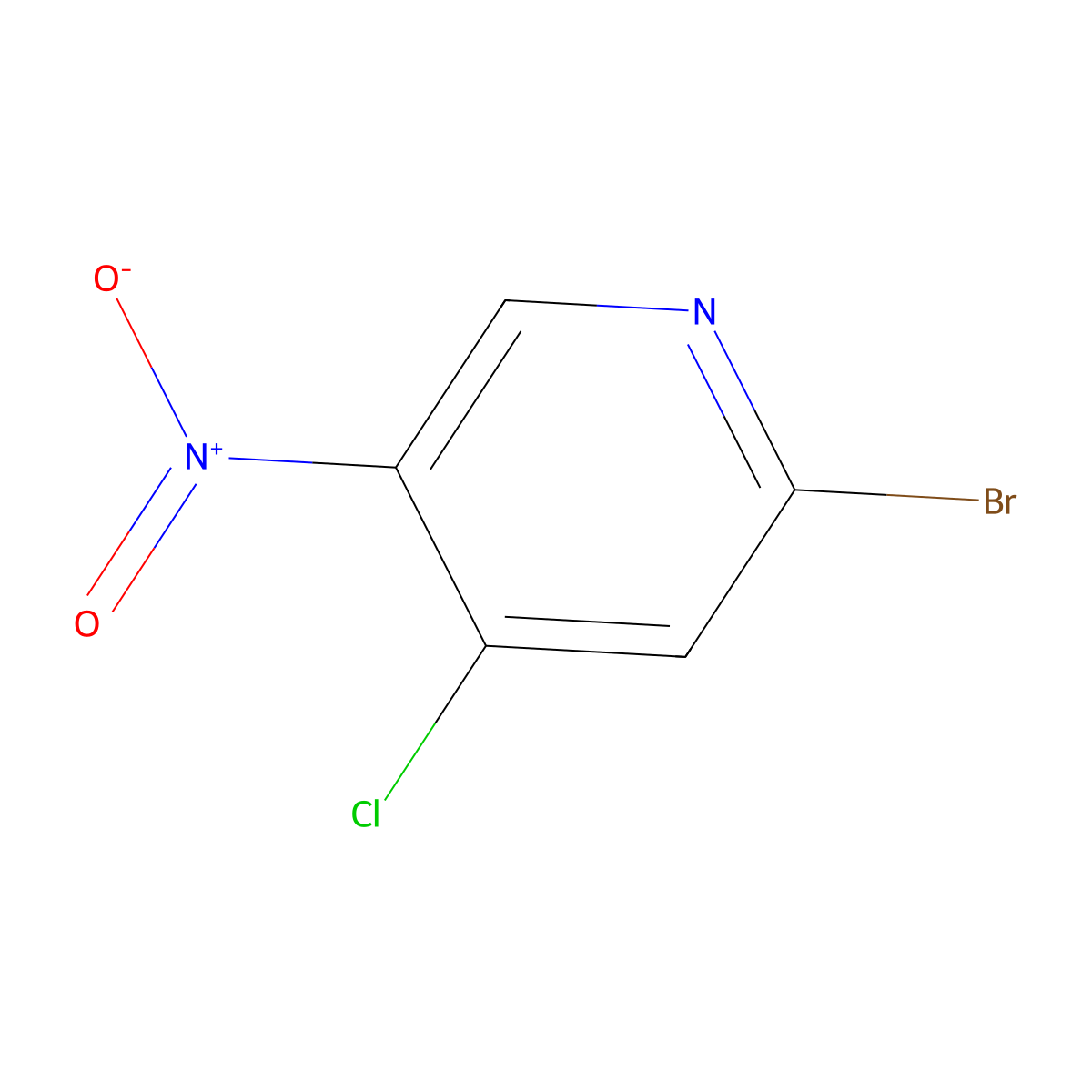 2-Bromo-4-chloro-5-nitropyridine molecular structure, CAS 1137475-57-0