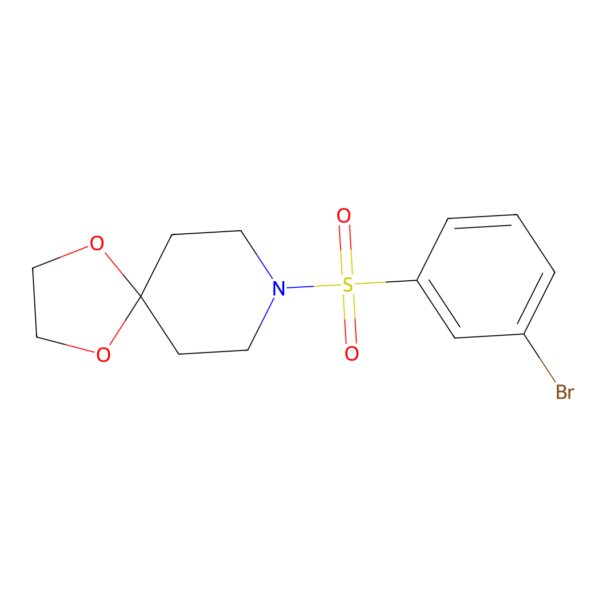 8-((3-Bromophenyl)sulfonyl)-1,4-dioxa-8-azaspiro[4.5]decane molecular structure, CAS 1137509-73-9