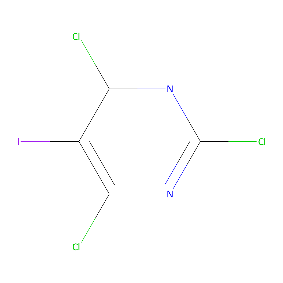 2,4,6-Trichloro-5-iodopyrimidine molecular structure, CAS 1137576-61-4