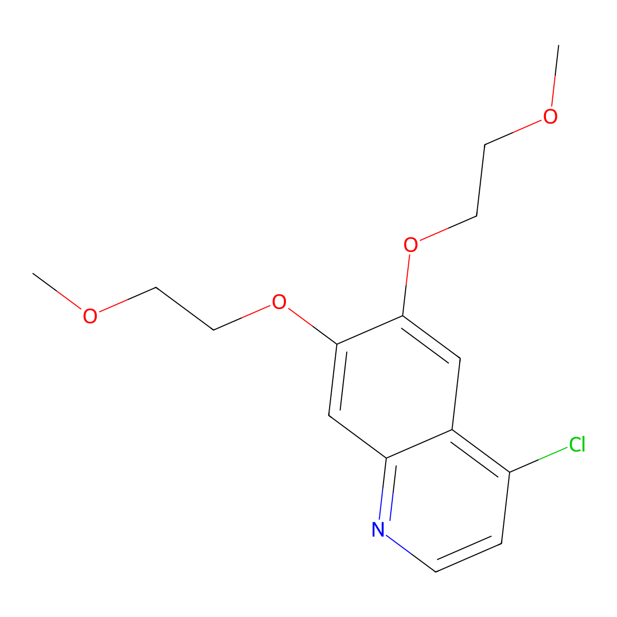 4-Chloro-6,7-bis(2-methoxyethoxy)quinoline molecular structure, CAS 1137579-56-6