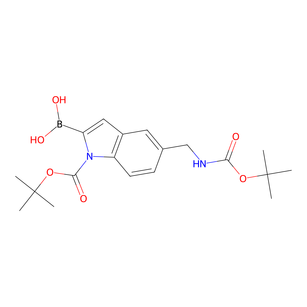 1-(tert-Butoxycarbonyl)-5-((tert-butoxycarbonylamino)methyl)-1h-indol-2-ylboronic acid molecular structure, CAS 1137644-45-1