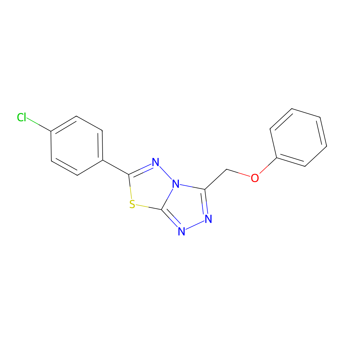 6-(4-Chlorophenyl)-3-(phenoxymethyl)-[1,2,4]triazolo[3,4-b][1,3,4]thiadiazole molecular structure, CAS 113766-07-7