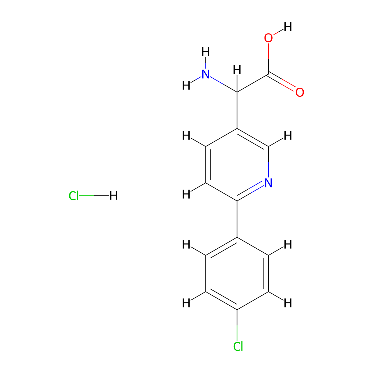 2-Amino-2-(6-(4-chlorophenyl)pyridin-3-YL)acetic acid hydrochloride molecular structure, CAS 1137666-85-3