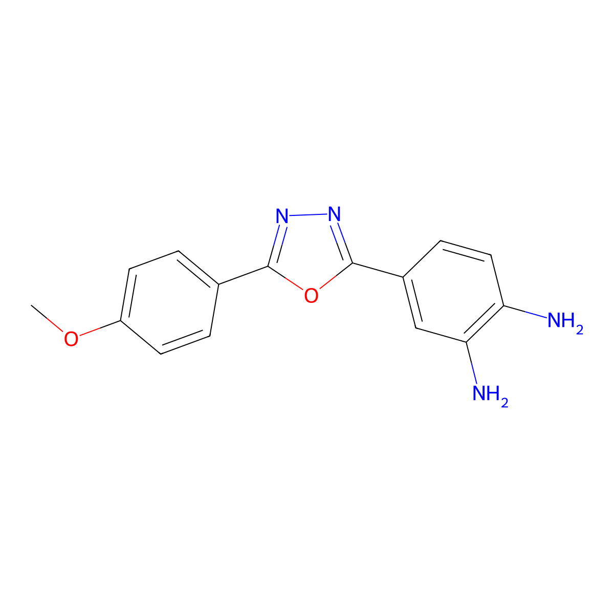 4-[5-(4-Methoxy-phenyl)-[1,3,4]oxadiazol-2-yl]-benzene-1,2-diamine molecular structure, CAS 1137671-57-8