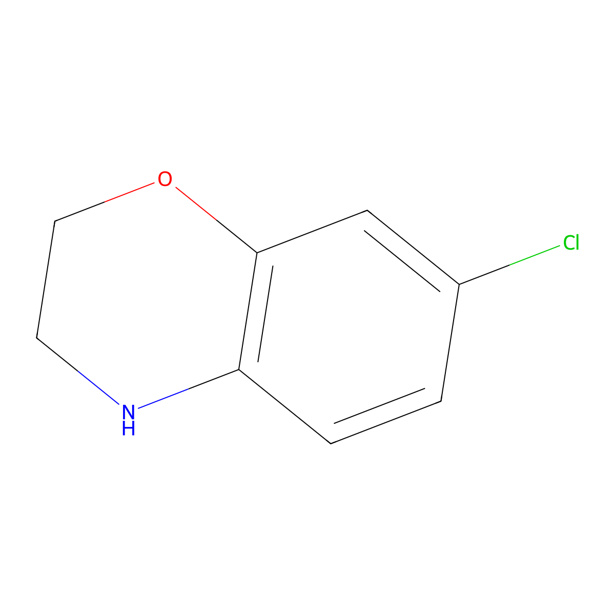 7-Chloro-3,4-dihydro-2H-1,4-benzoxazine molecular structure, CAS 113770-21-1