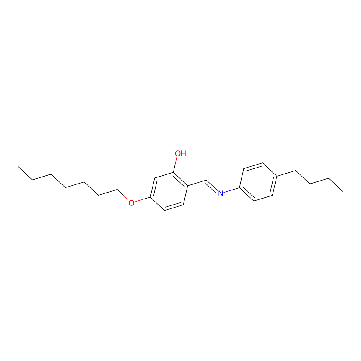 2-[(E)-[(4-Butylphenyl)imino]methyl]-5-(heptyloxy)phenol molecular structure, CAS 113770-23-3
