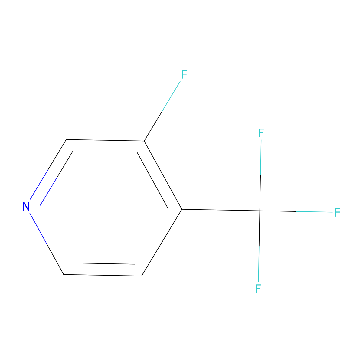 3-Fluoro-4-(trifluoromethyl)pyridine molecular structure, CAS 113770-87-9