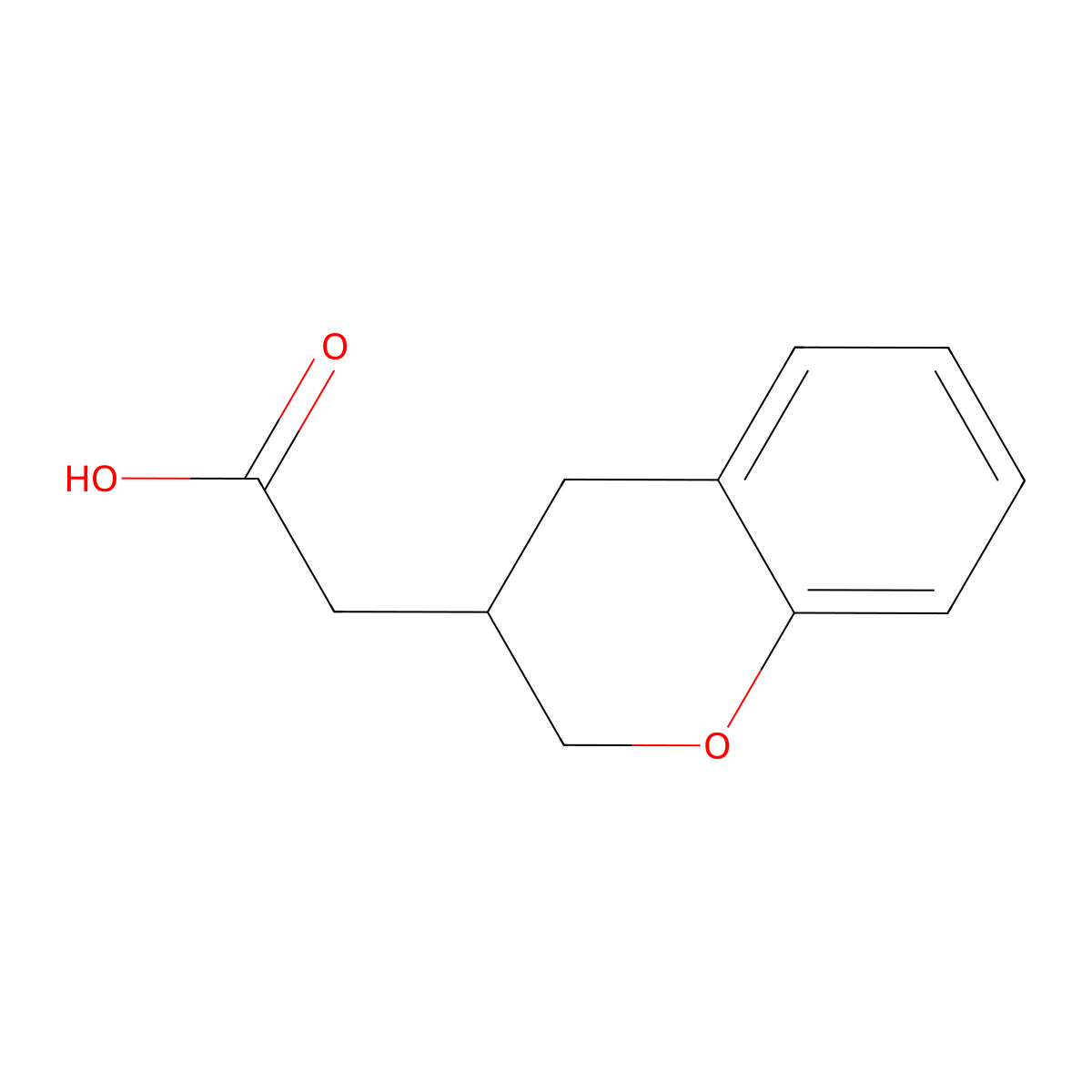 2-(3,4-dihydro-2H-1-benzopyran-3-yl)acetic acid molecular structure, CAS 113771-51-0