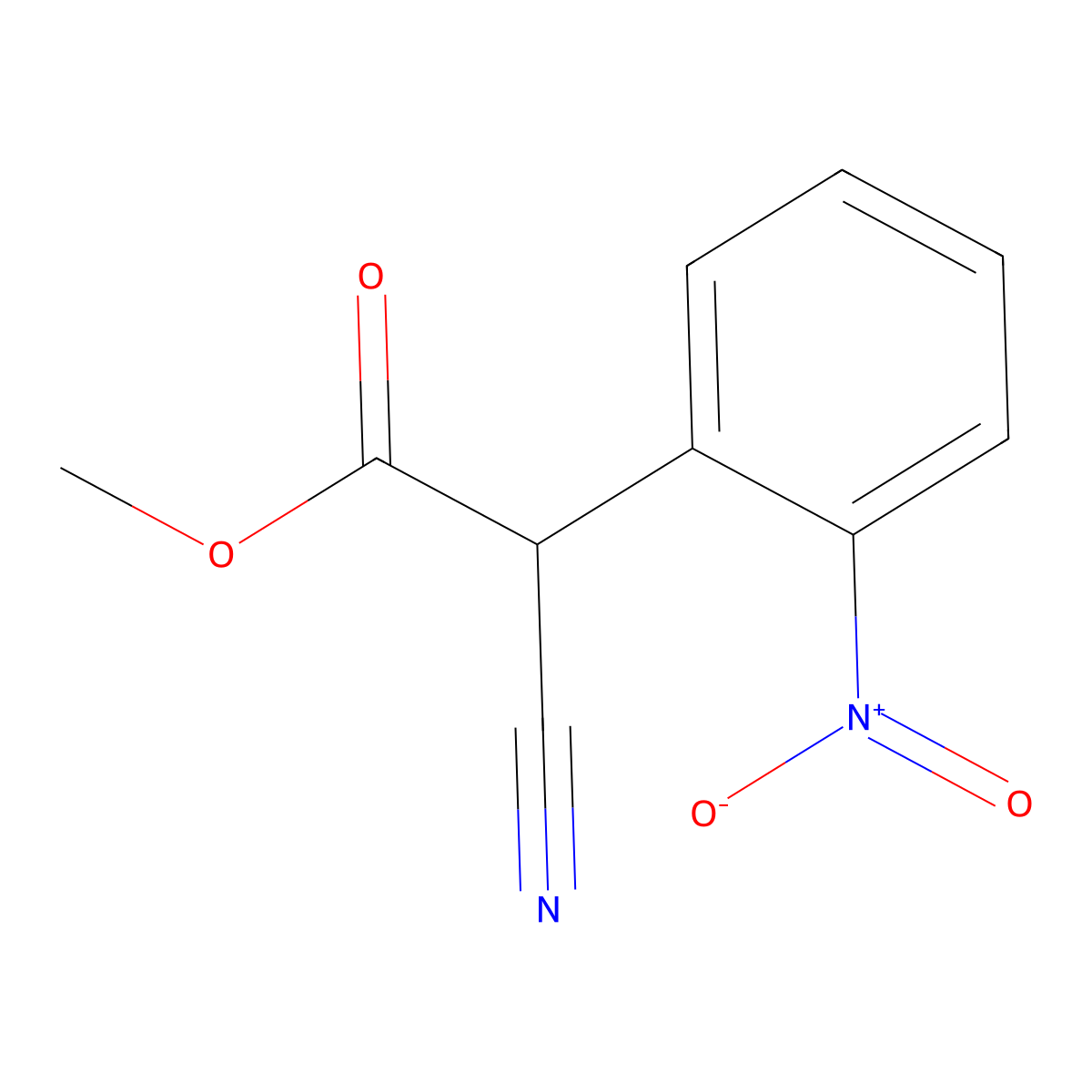 Methyl 2-cyano-2-(2-nitrophenyl)acetate molecular structure, CAS 113772-13-7