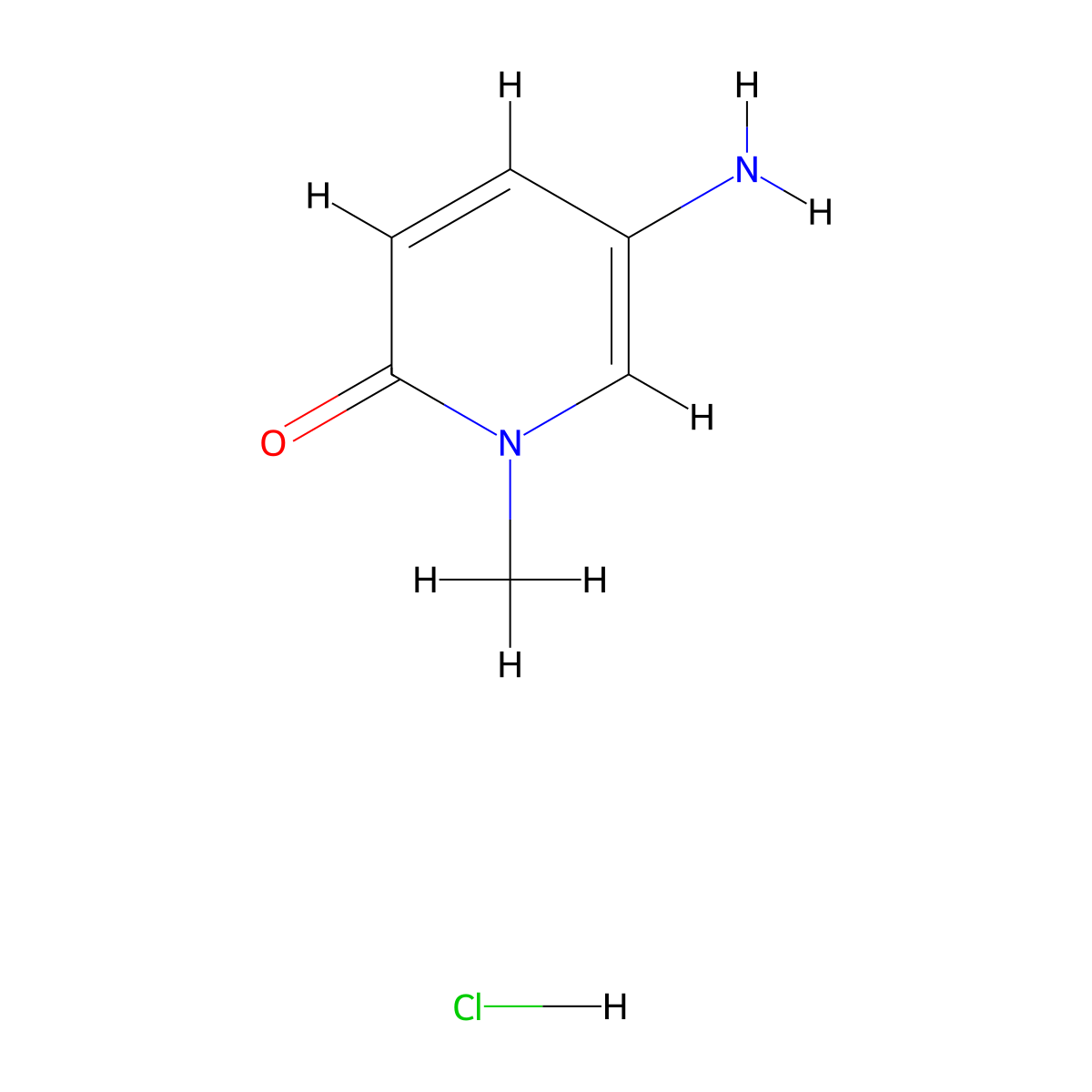 5-Amino-1-methyl-1,2-dihydropyridin-2-one hydrochloride molecular structure, CAS 1137721-06-2