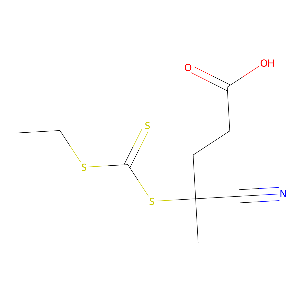 4-Cyano-4-((ethylsulfanylthiocarbonyl)sulfanyl)pentanoic acid molecular structure, CAS 1137725-46-2