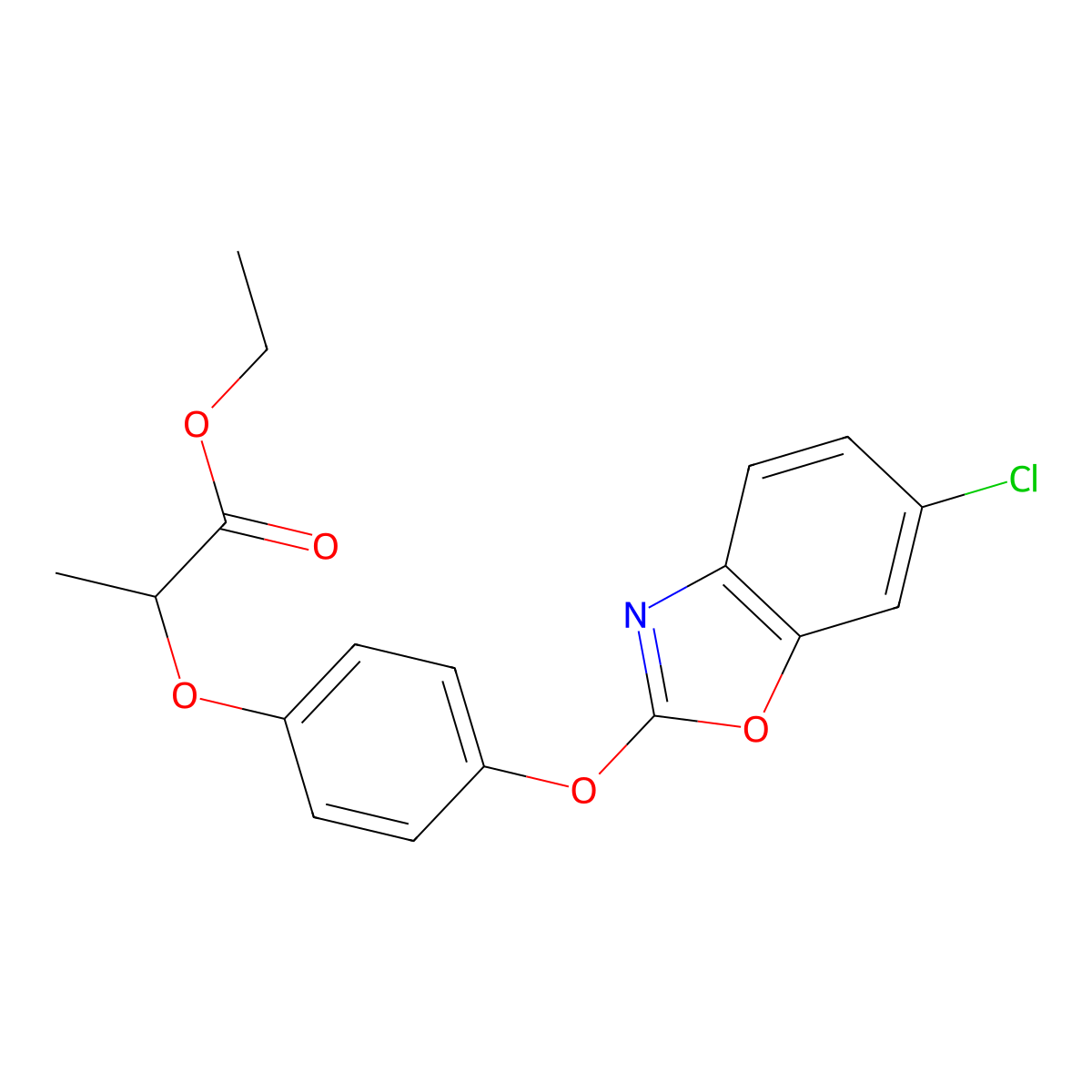 Fenoxaprop-ethyl, (-)- molecular structure, CAS 113776-20-8