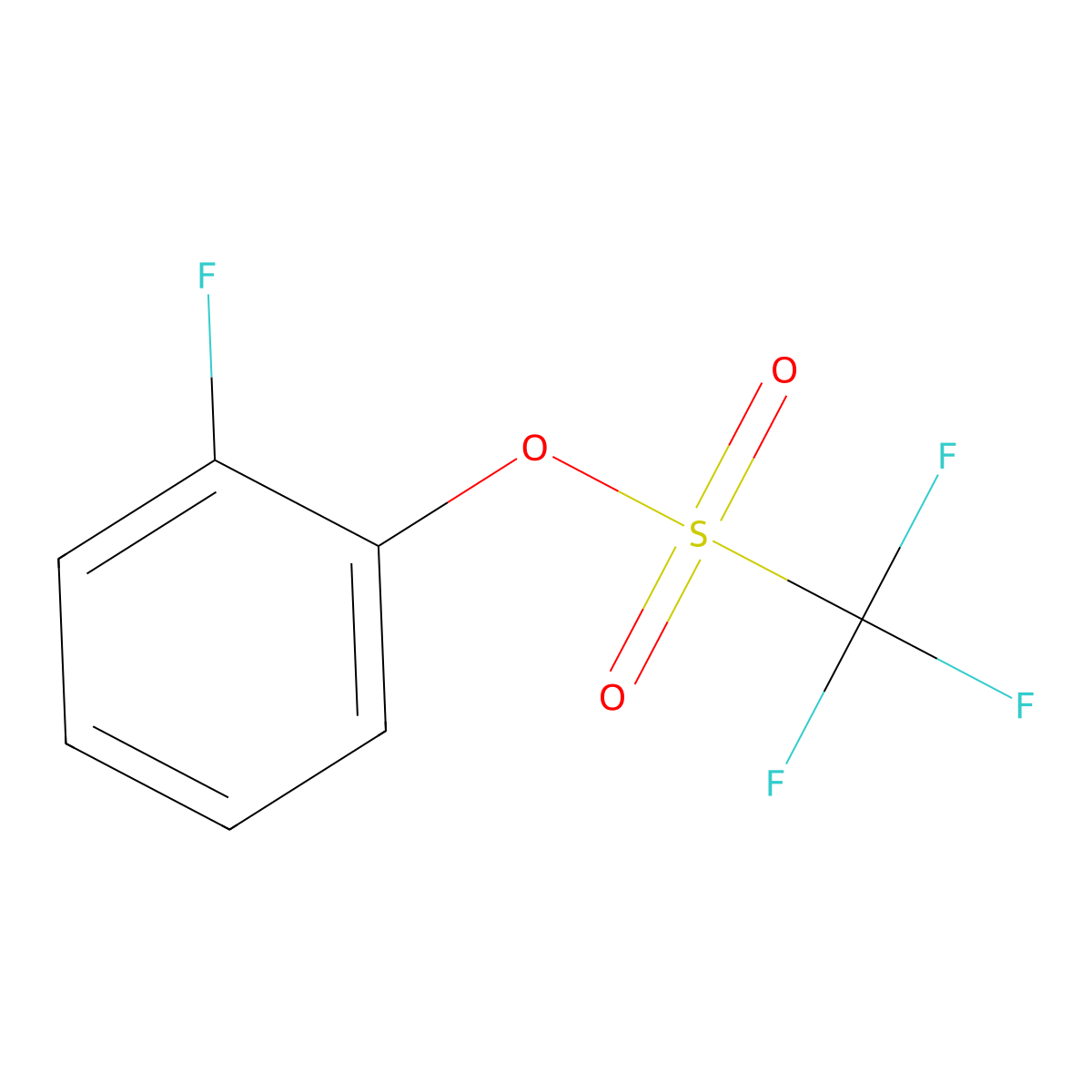 2-Fluorophenyl trifluoromethanesulphonate molecular structure, CAS 113777-27-8