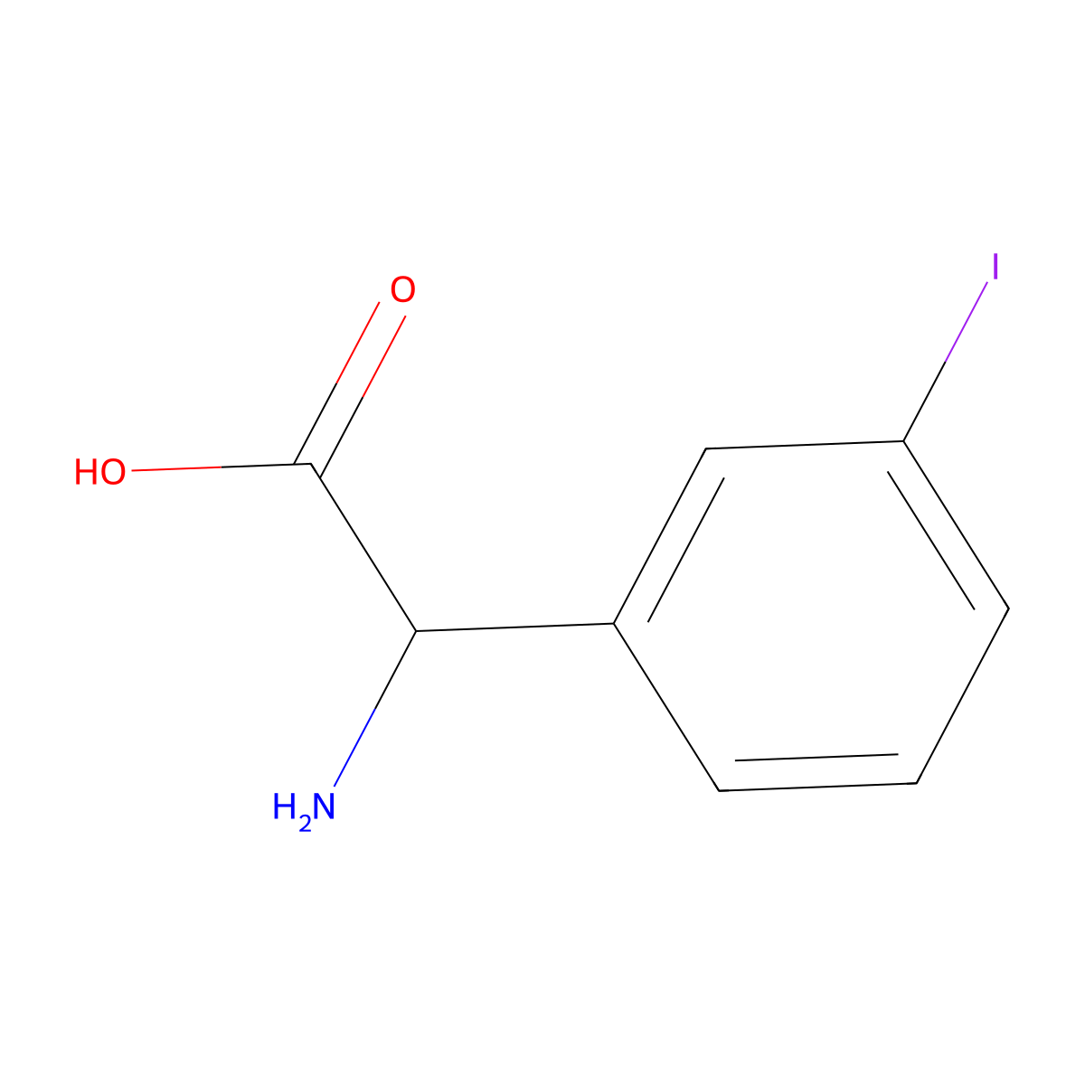 2-amino-2-(3-iodophenyl)acetic Acid molecular structure, CAS 1137825-78-5