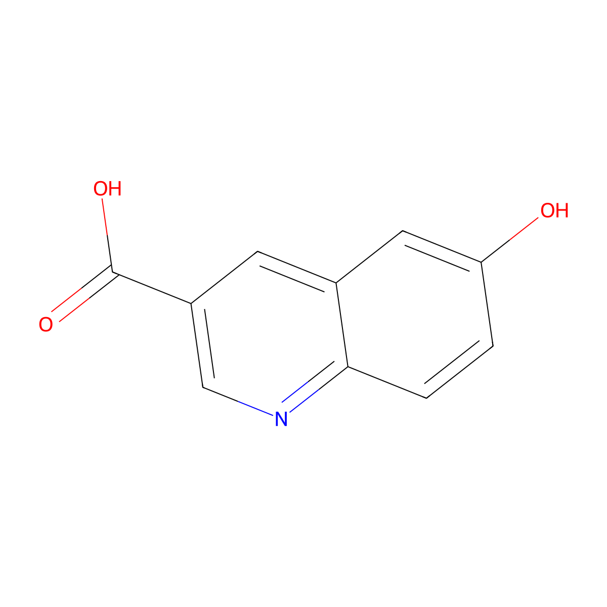 6-Hydroxyquinoline-3-carboxylic acid molecular structure, CAS 1137826-05-1