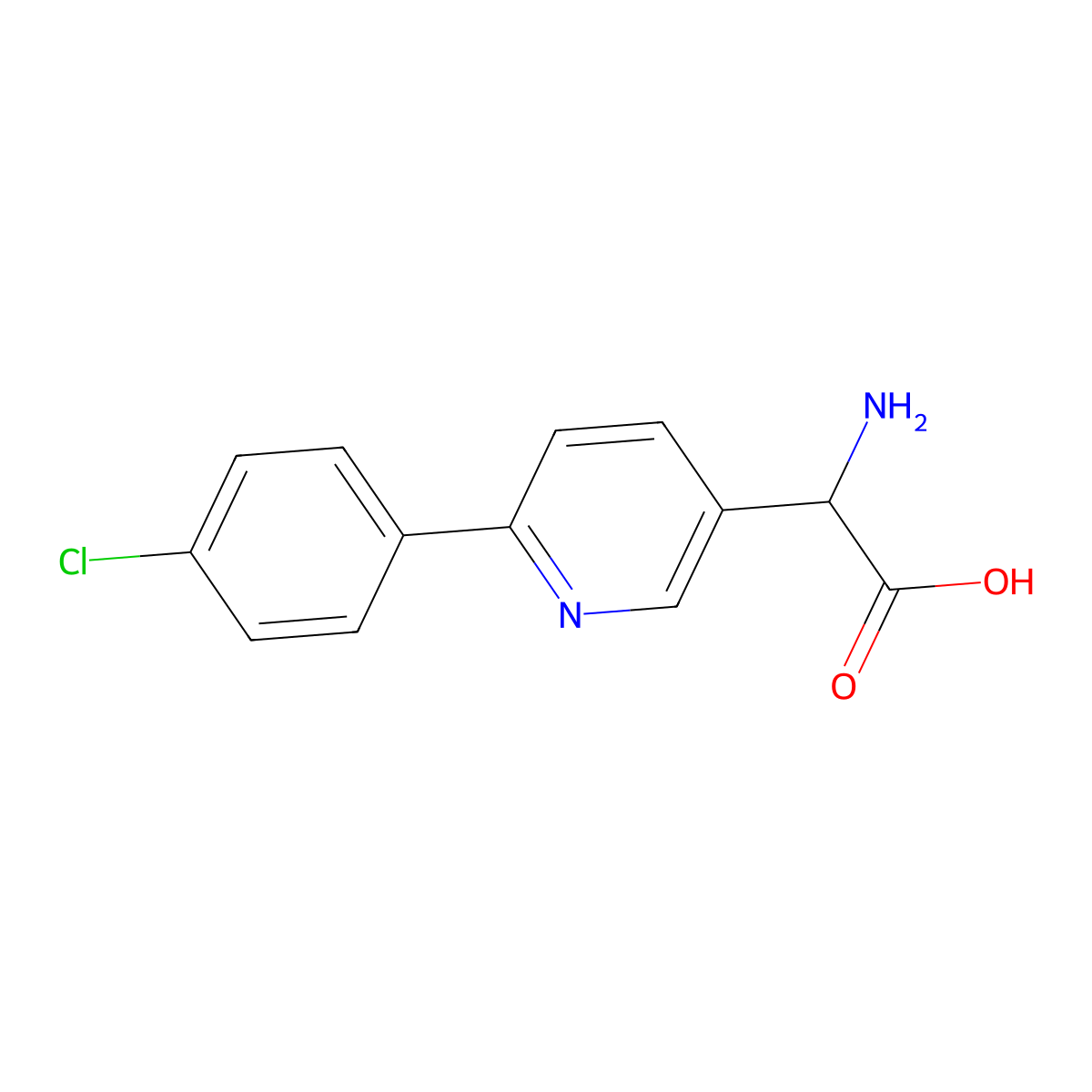 2-Amino-2-[6-(4-chlorophenyl)-3-pyridyl]acetic acid molecular structure, CAS 1137826-18-6