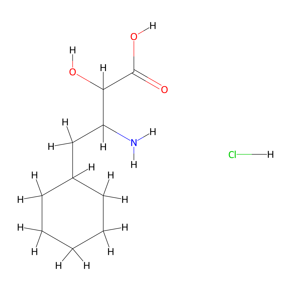 3-Amino-4-cyclohexyl-2-hydroxybutanoic acid hydrochloride molecular structure, CAS 113785-82-3