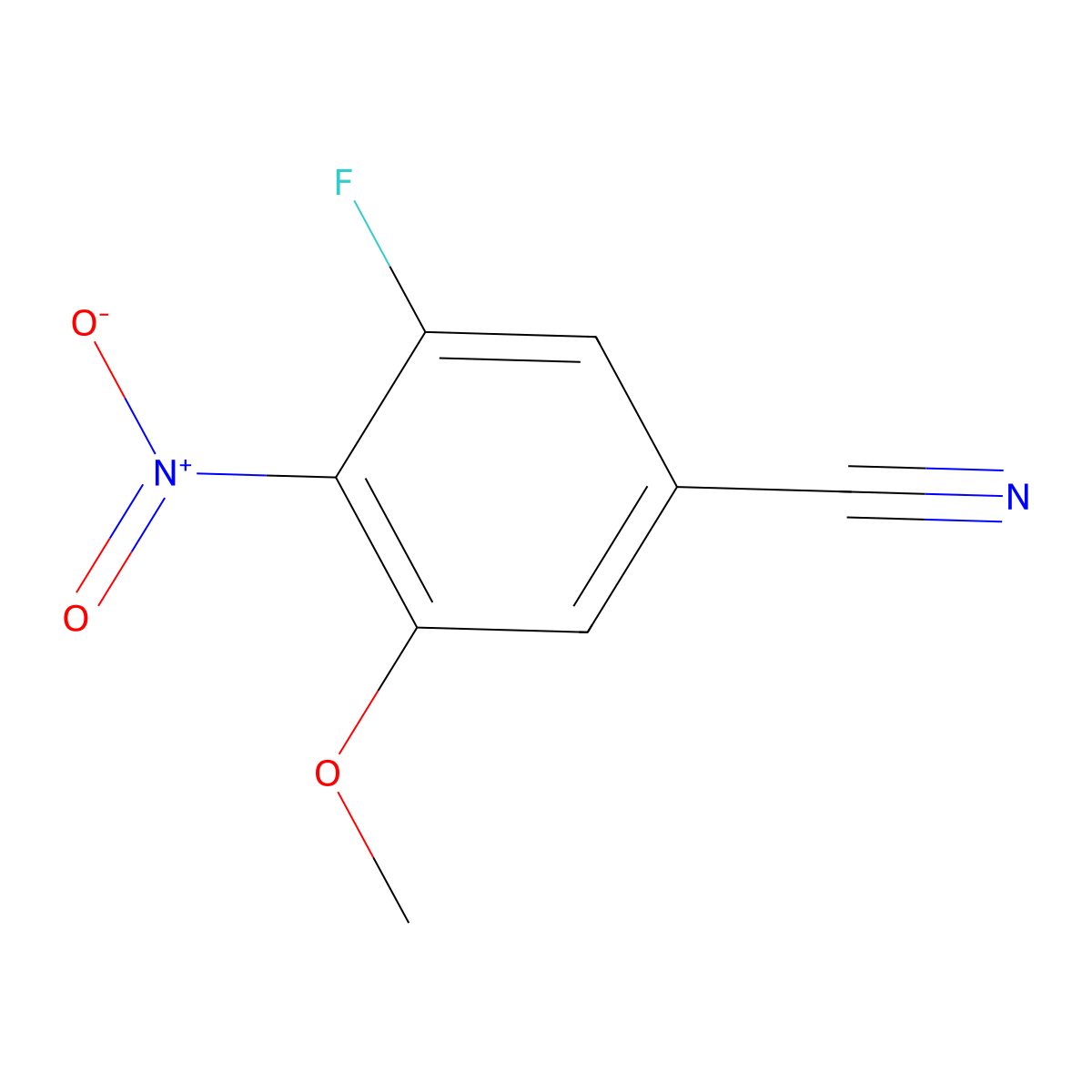3-Fluoro-5-methoxy-4-nitrobenzonitrile molecular structure, CAS 1137869-92-1