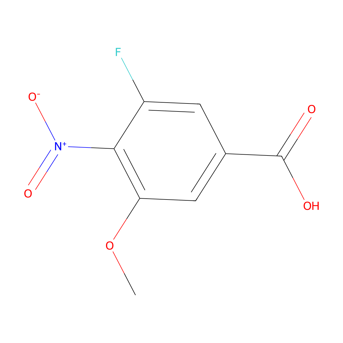 3-Fluoro-5-methoxy-4-nitrobenzoic acid molecular structure, CAS 1137869-93-2