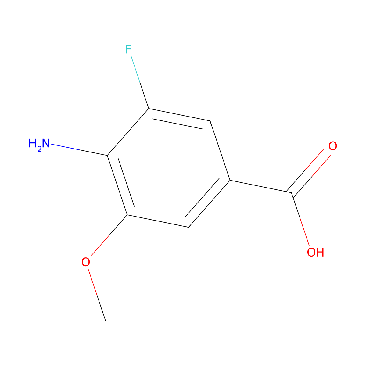 4-Amino-3-fluoro-5-methoxybenzoic acid molecular structure, CAS 1137869-94-3