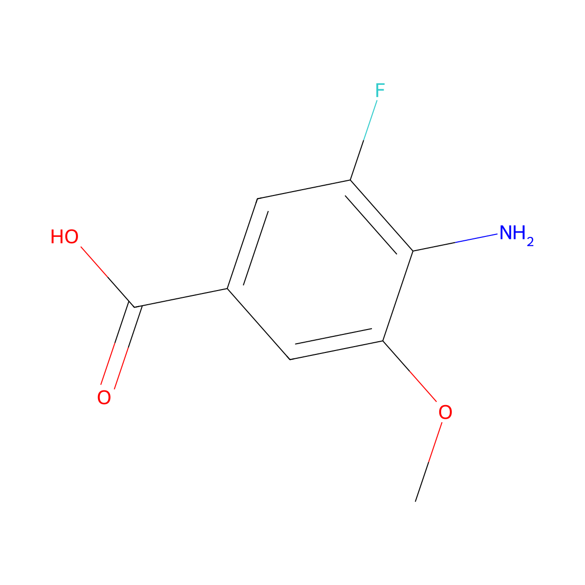 4-Amino-3-fluoro-5-methoxybenzoic acid molecular structure, CAS 1137869-94-3