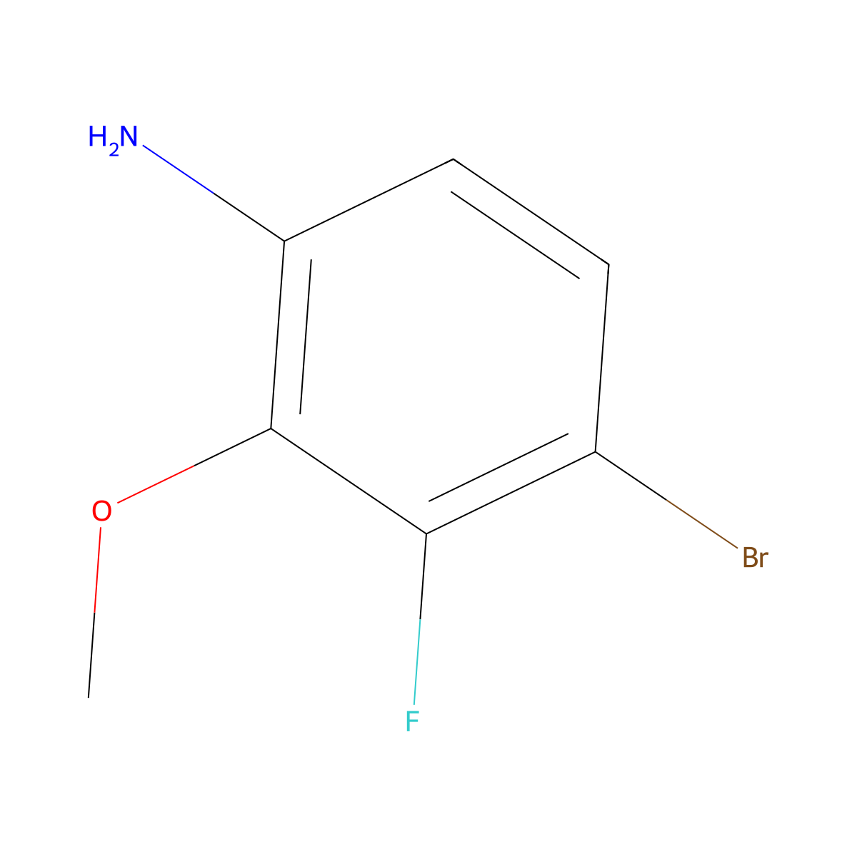 4-Bromo-3-fluoro-2-methoxyaniline molecular structure, CAS 1137869-95-4