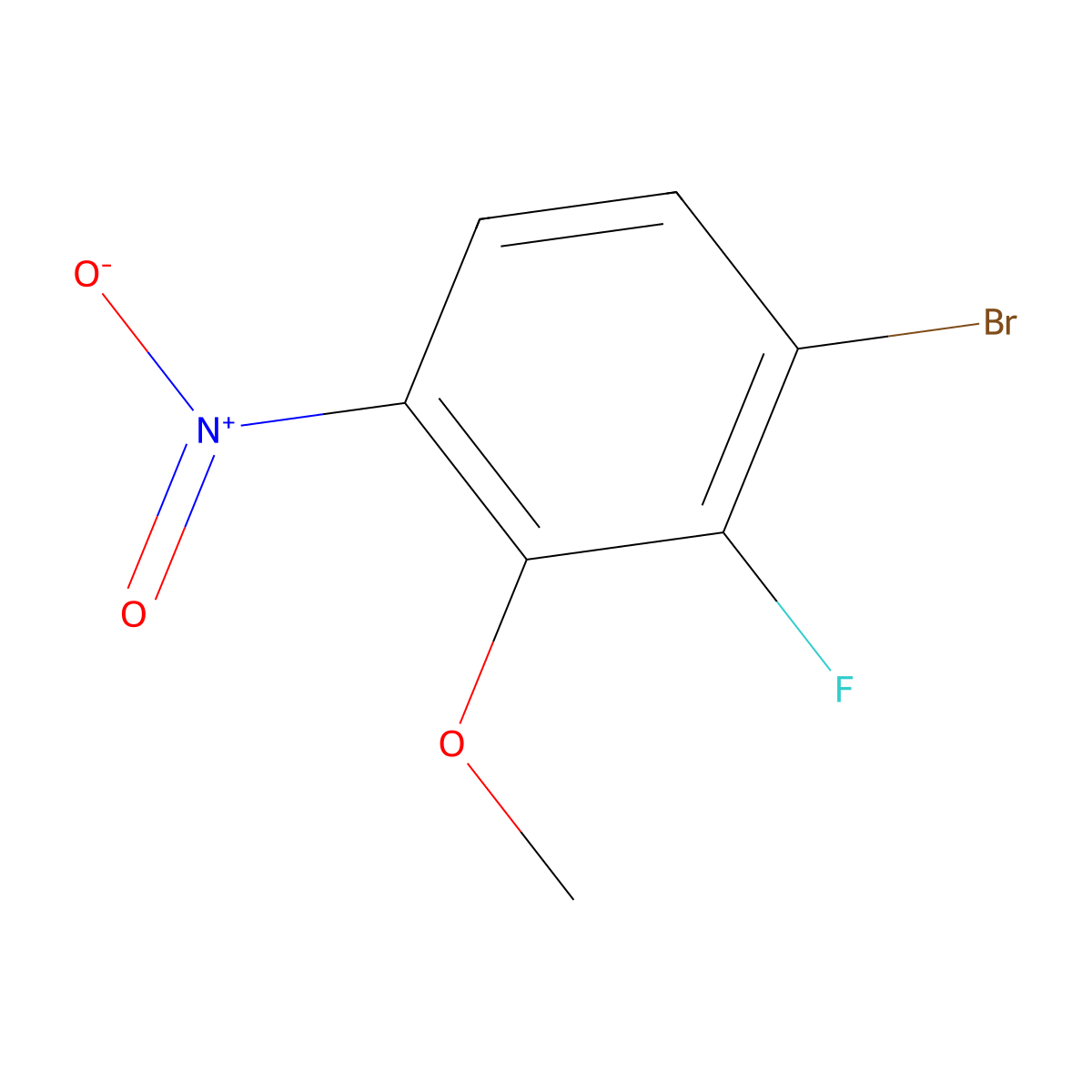1-Bromo-2-fluoro-3-methoxy-4-nitrobenzene molecular structure, CAS 1137869-96-5