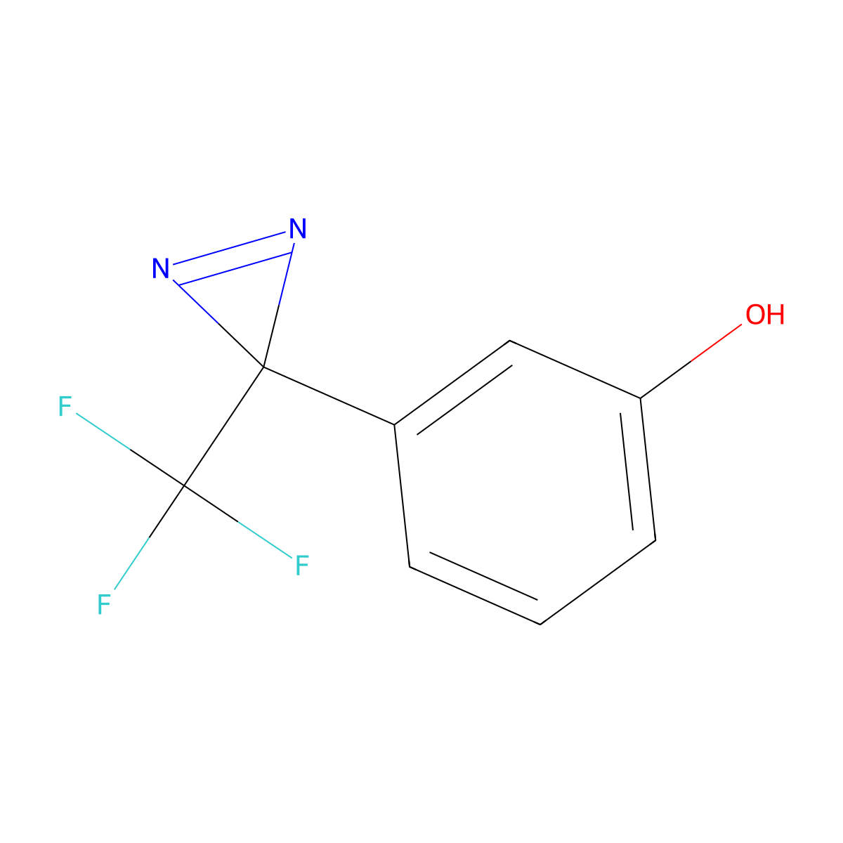 3-(3-(trifluoromethyl)-3H-diazirin-3-yl)phenol molecular structure, CAS 113787-85-2